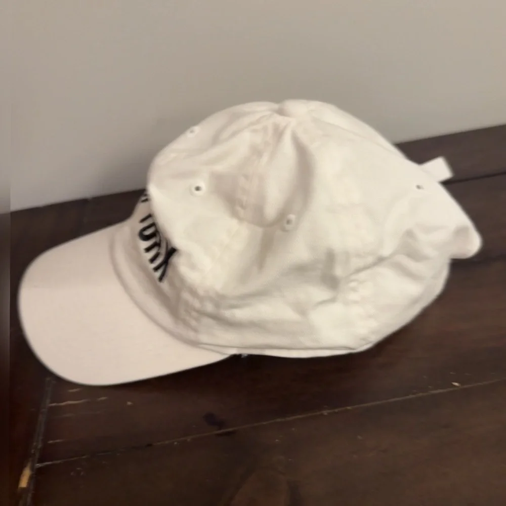 American Needle New York White Cotton Dad Hat Adjustable Strap